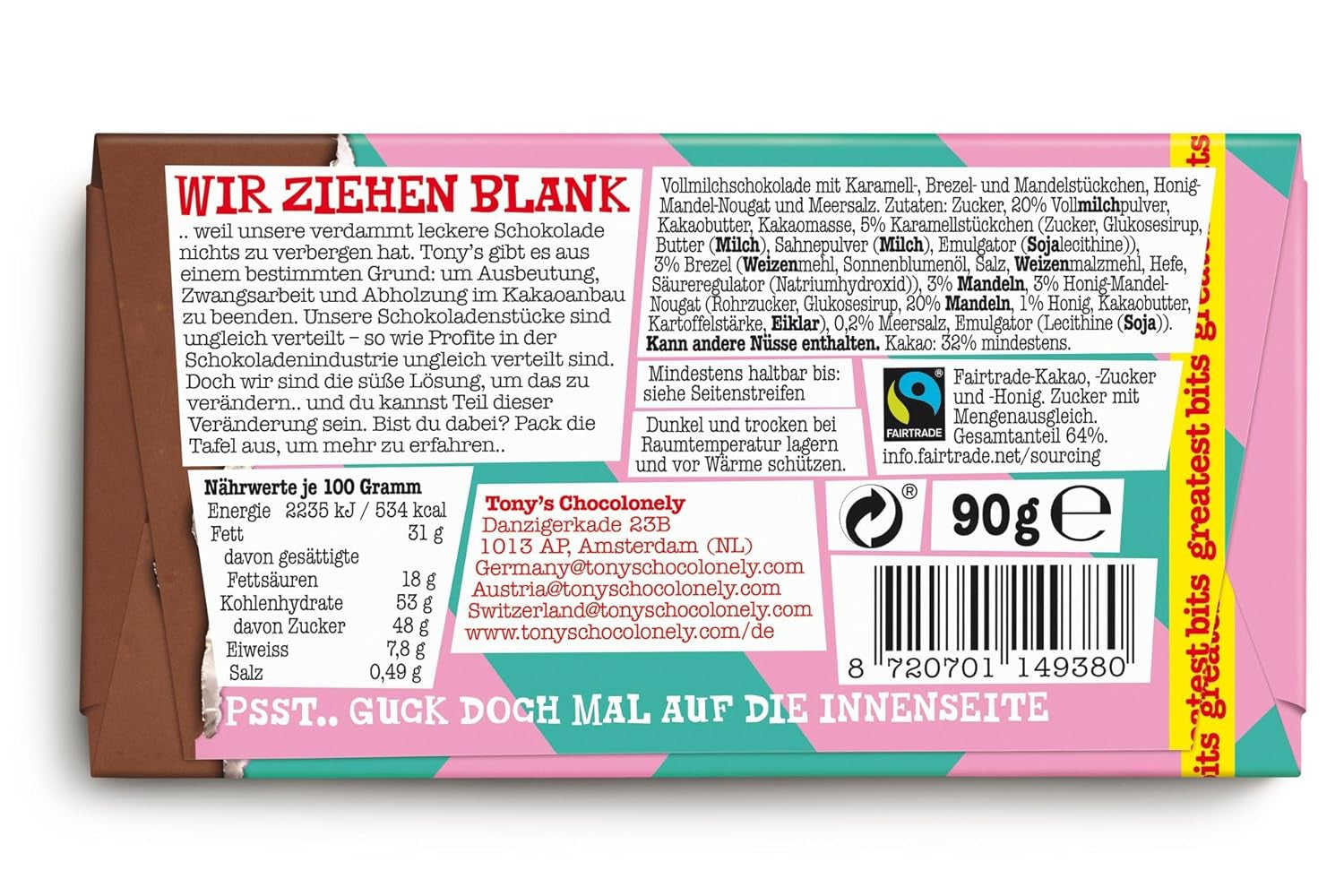 Tony's Chocolonely - Vollmilch „Greatest Bits“ 90g