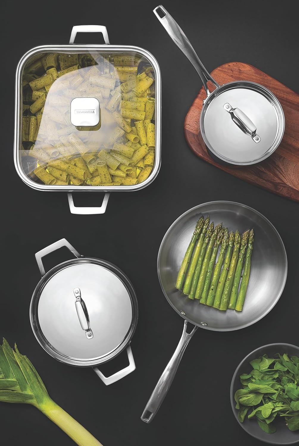 Tramontina tigaie Grano, oțel inoxidabil, inducție, rezistentă la cuptor Oale si Tigai Naty Shop