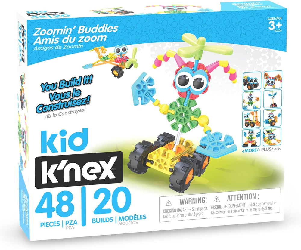 K'NEX Kid Zoomin' Buddies 20 Modell | Kinder-Bastelset mit 48 Teilen | Lernspielzeug für Kinder, lustiges und farbenfrohes Bauspielzeug für Jungen und Mädchen, Konstruktionsspielzeug ab 3 Jahren |