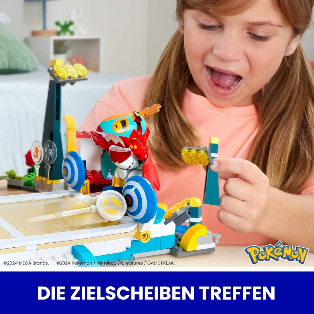 MEGA Pokémon-Actionfiguren-Bauspielzeug, 1101 Teile Trainingsarena, Kampfspiel und 5 bewegliche Figuren für Kinder, HWR82 Actionfiguren Naty Shop