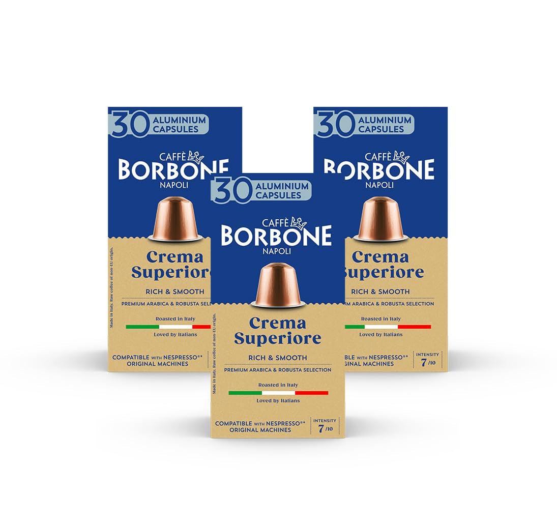 Caffè Borbone Crema Superiore - 90 Kaffeekapseln - reichhaltig und cremig - Kompatibel mit Nespresso®* Haushalts-Espressomaschinen