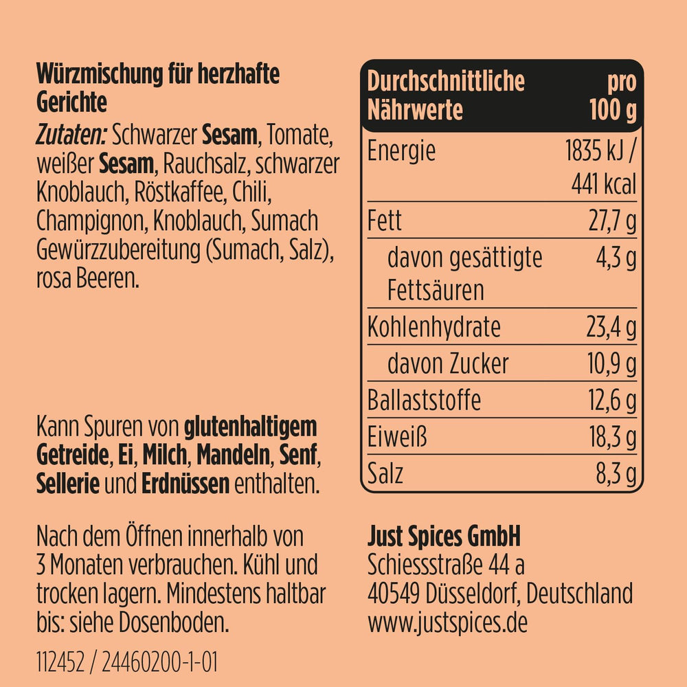 Just Spices Umami Allrounder I Soßen, Fleisch, Gemüse & mehr herzhaft würzen I Gewürzdose, 55 g