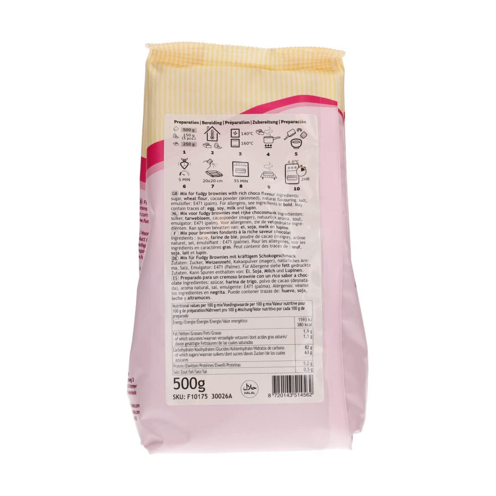 Mix Für Fudge Brownie: Einfach Zu Berübenender, Extrem Fudgy Brownie Mit Richem Schokoladengeschmack, Halal. 500 g. Mischung zum Backen und Kochen Naty Shop