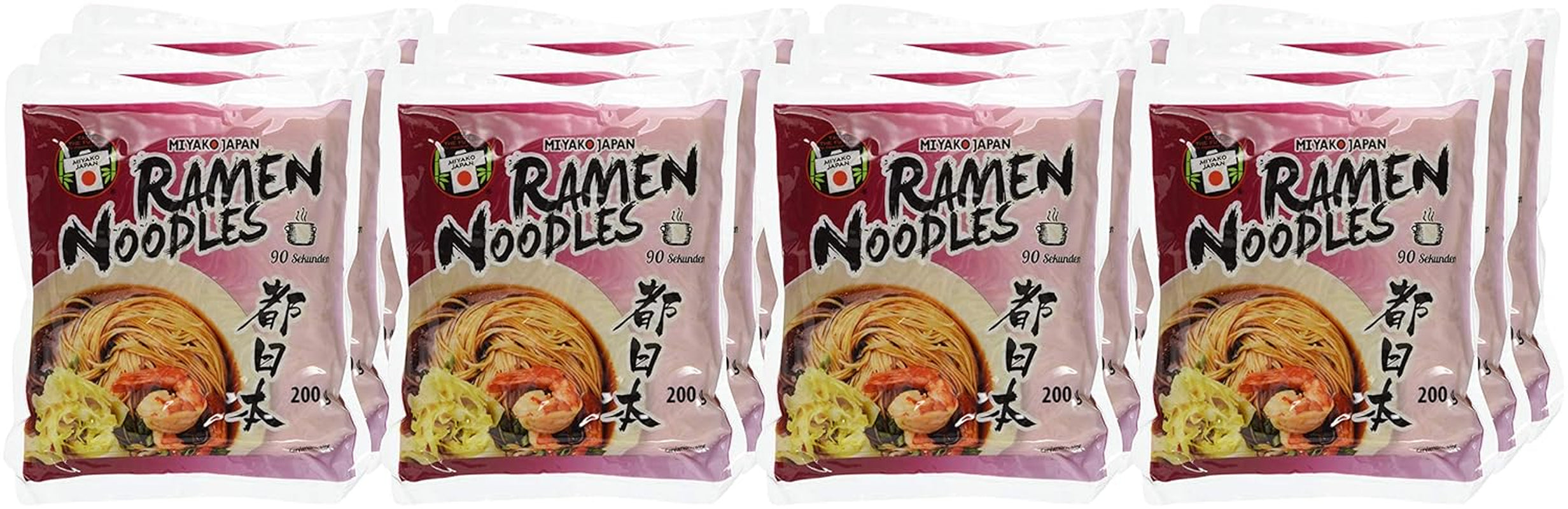 Miyako Ramen-Nudeln nach japanischer Art, 12er-Pack (12 x 200 g)