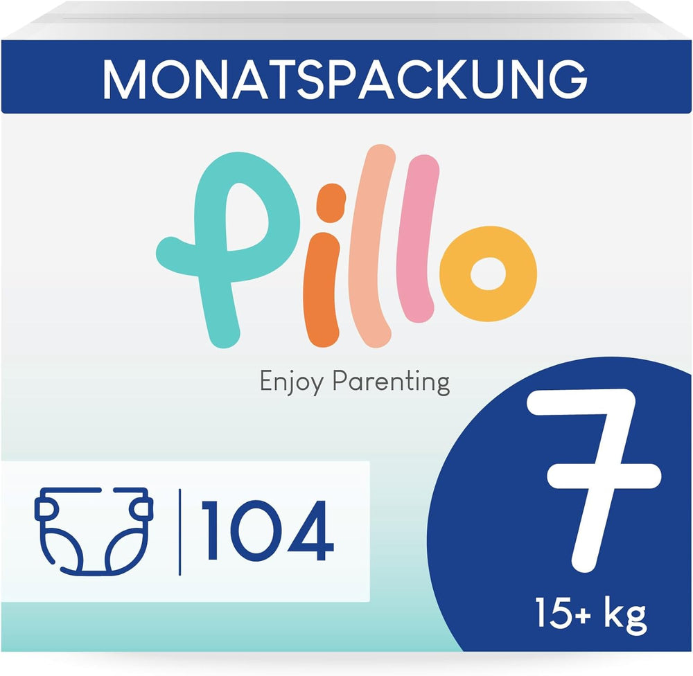 Windeln Pillo 3 – Box mit 168 Windeln, 6 Packungen mit je 28 Windeln, Größe 3 – Midi (6–10 kg) – Windeln für Babys