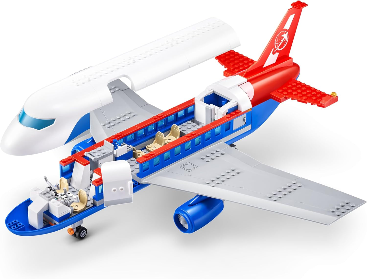 MAX Adventure Spielset Flughafen (793 Teile) Bausteine ​​Spielzeug für Kinder ab 5 Jahren Fahrzeuge Auspacken Unpacking