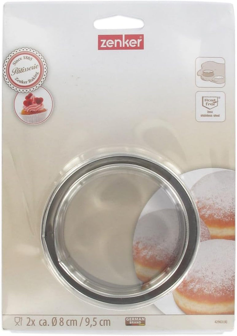 Forme de aluat Fackelmann, set de 2, metal, multicolore, 8 și 9 cm, înălțime 5 cm