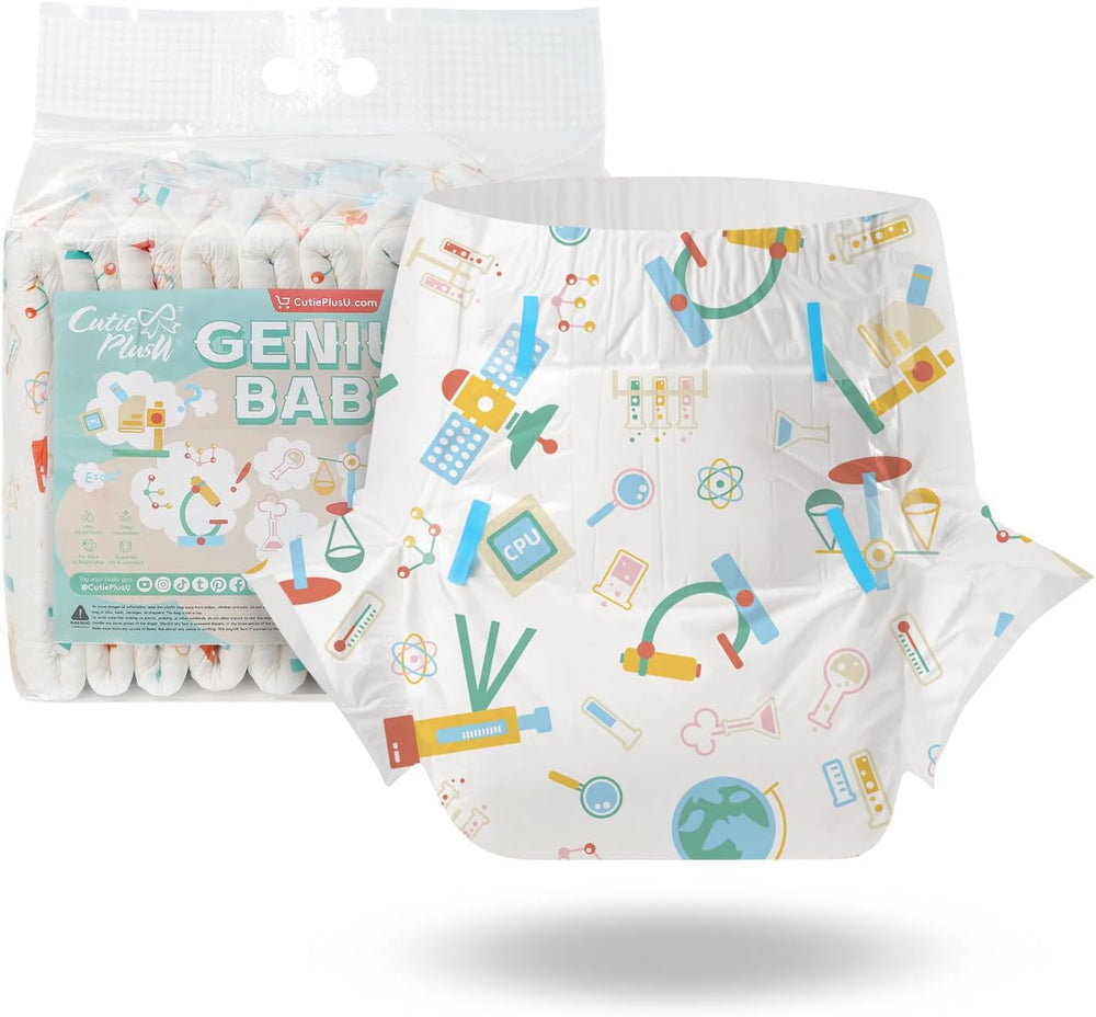 CutiePlusU Erwachsenenwindeln, 10 Stück, Einweg-Inkontinenzhöschen mit Laken für Damen und Herren, maximale Saugfähigkeit über Nacht – Kleine Prinzessin (große Größe 94–119 cm)