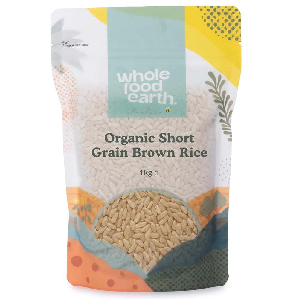 Wholefood Earth Bio-Rundkorn-Naturreis 3 kg, gentechnikfrei, vegane Ballaststoffquelle aus kontrolliert biologischem Anbau