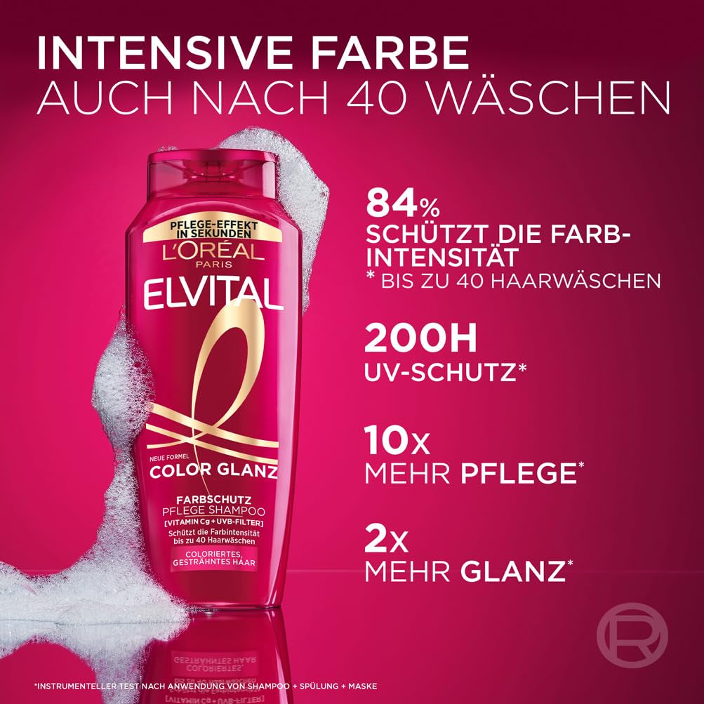 L'Oréal Paris Elvital XXL, Farbschutzshampoo für gefärbtes Haar, 1 Liter Dusche und Bad L'Oréal