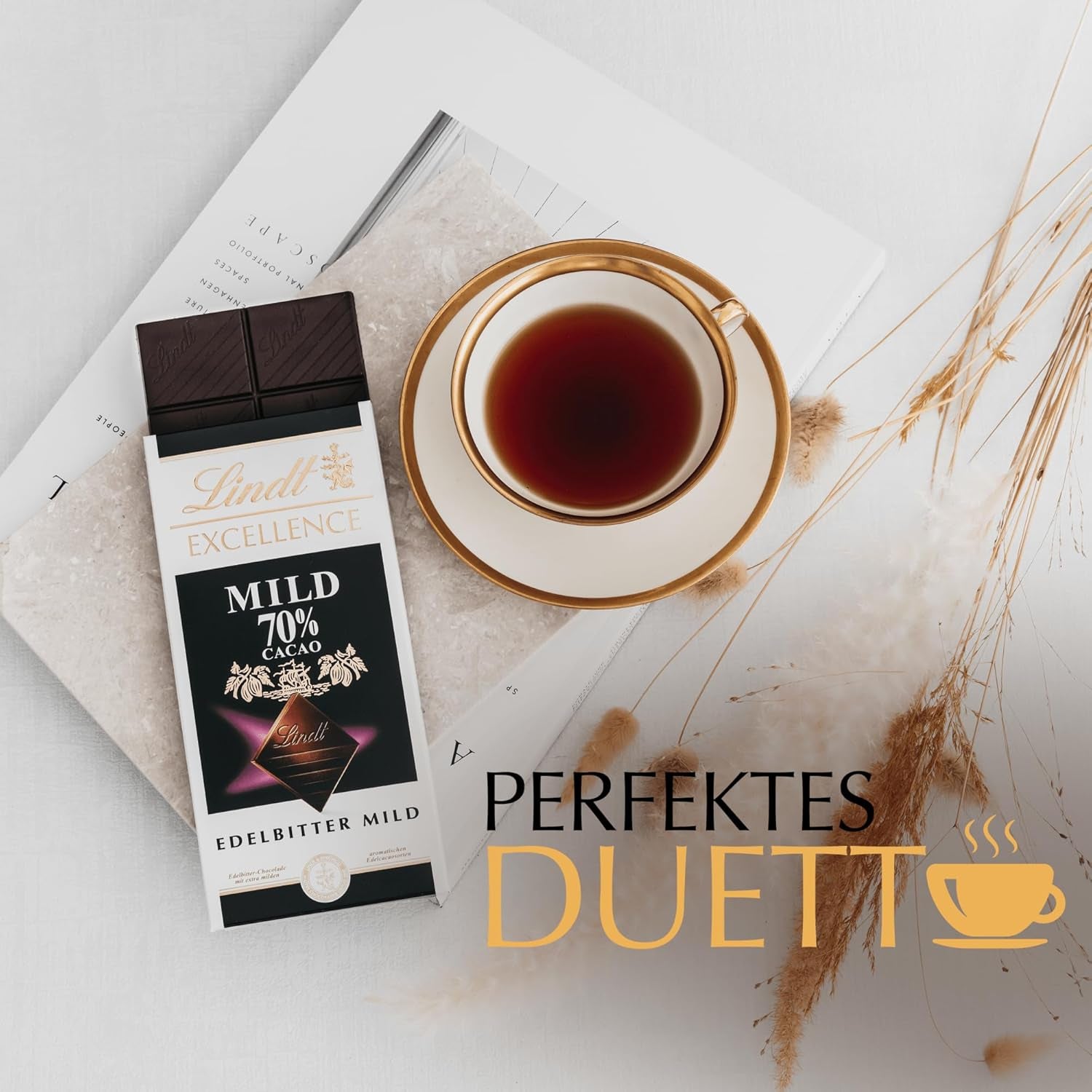 Lindt-Schokolade | EXCELLENCE Mild Stick 70 % | 100g | Milde dunkle Schokolade mit intensivem Kakaogeschmack | Veganer Schokoriegel