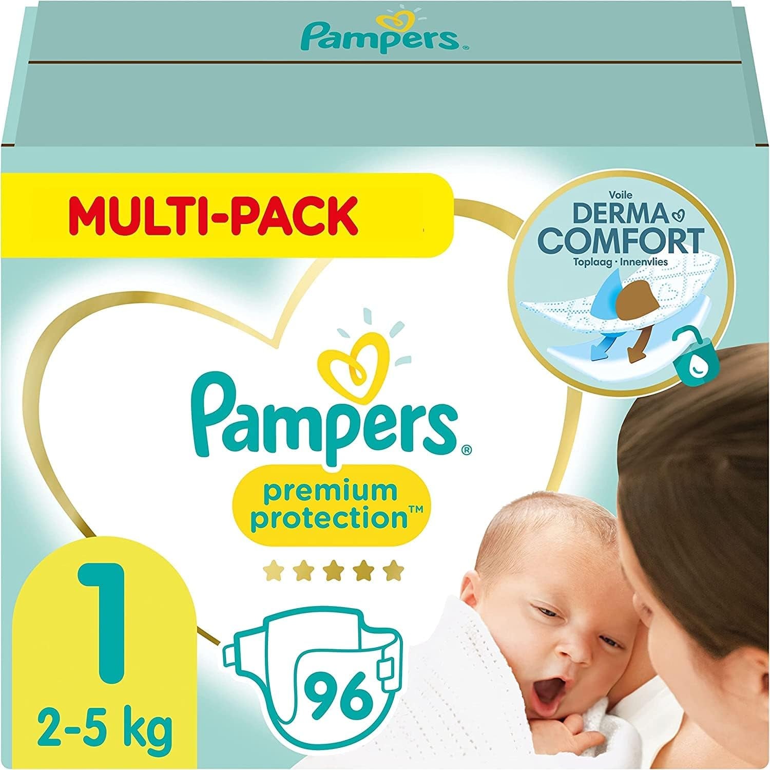 Pampers Premium Protection Größe 6, 144 Windeln, 13 kg–18 kg, unser Nr. 1 Haut- und Auslaufschutz