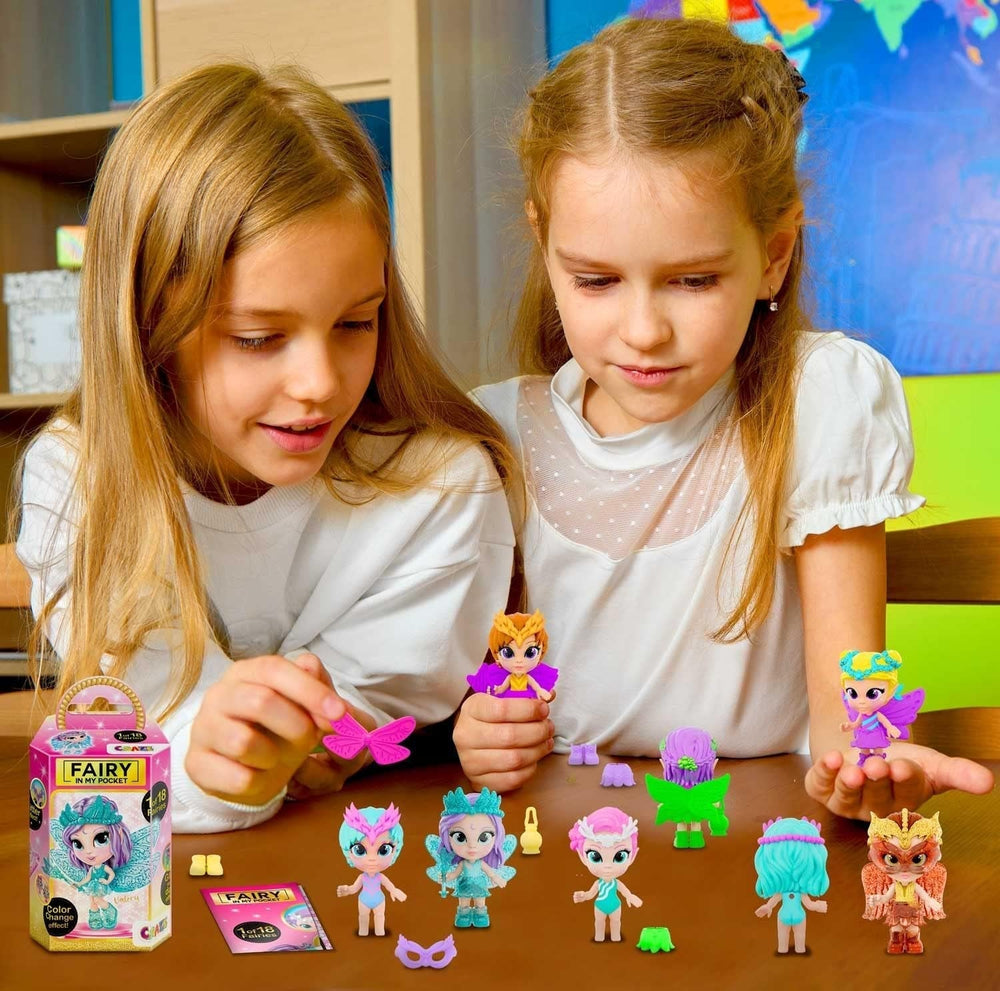 CRAZE Fairy in My Pocket | Păpușă zână cu aripi, jucărie zână de colecționat cu efecte speciale precum sclipici, strălucire în întuneric și schimbare de culoare Papusi Naty Shop