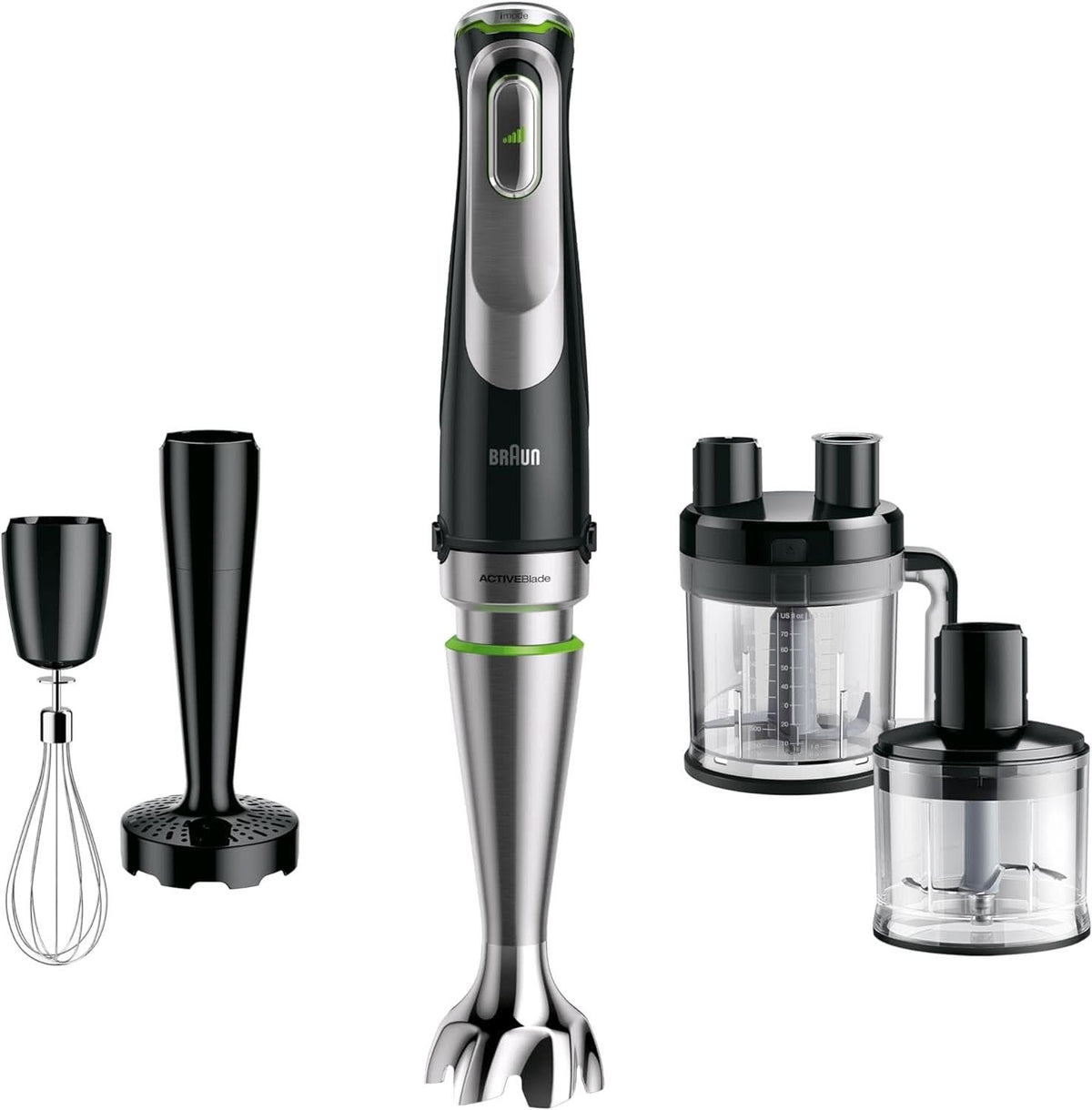 Braun Multiquick 9 MQ 9147X – 5-In-1 Stabmixer Mit Standmixer-Aufsatz, Zerkleinerer, Kartoffel- & Gemüsestampfer & Schneebesen, Stufenlose Geschwindigkeitseinstellung, 1200 W, Schwarz/Edelstahl Kitchen Naty Shop Single 5-In-1 Inkl. Küchenmaschinen-Aufsatz