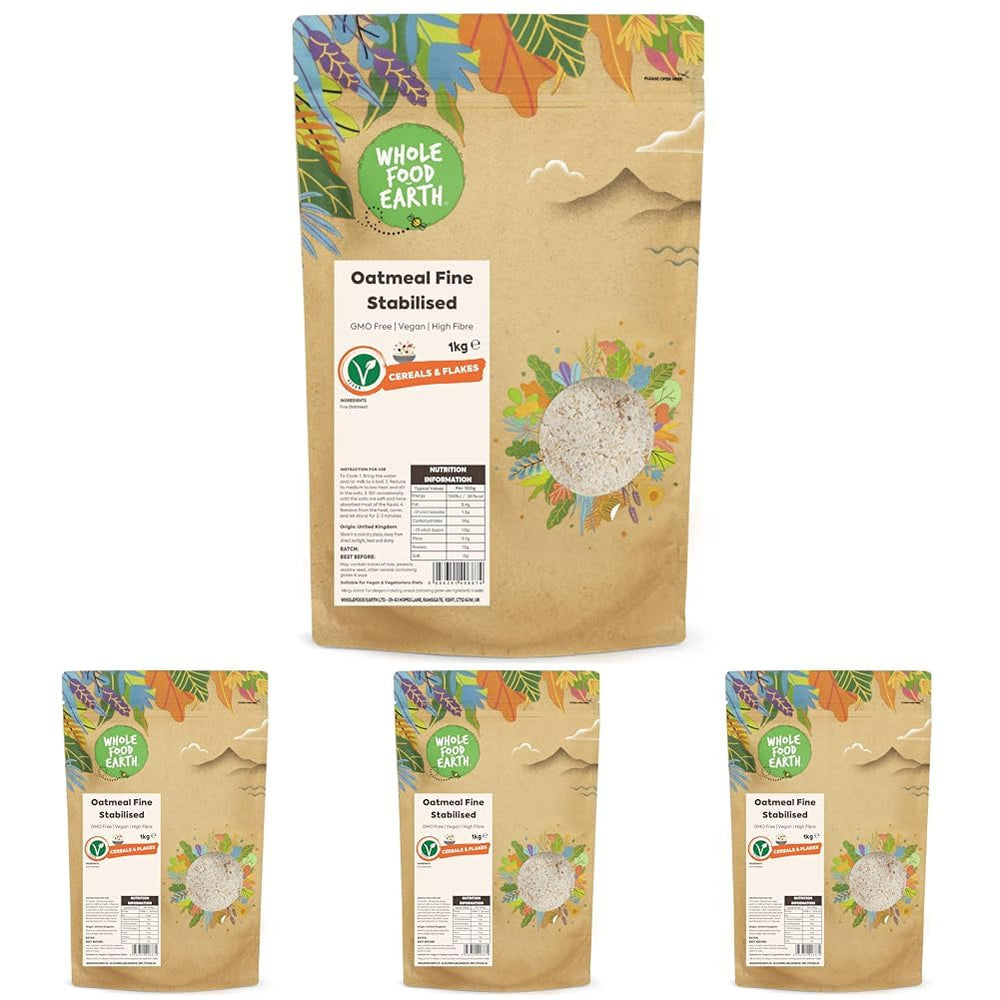 Wholefood Earth Fine Oats – gentechnikfrei – vegan – milchfrei – ohne Zuckerzusatz 1 kg