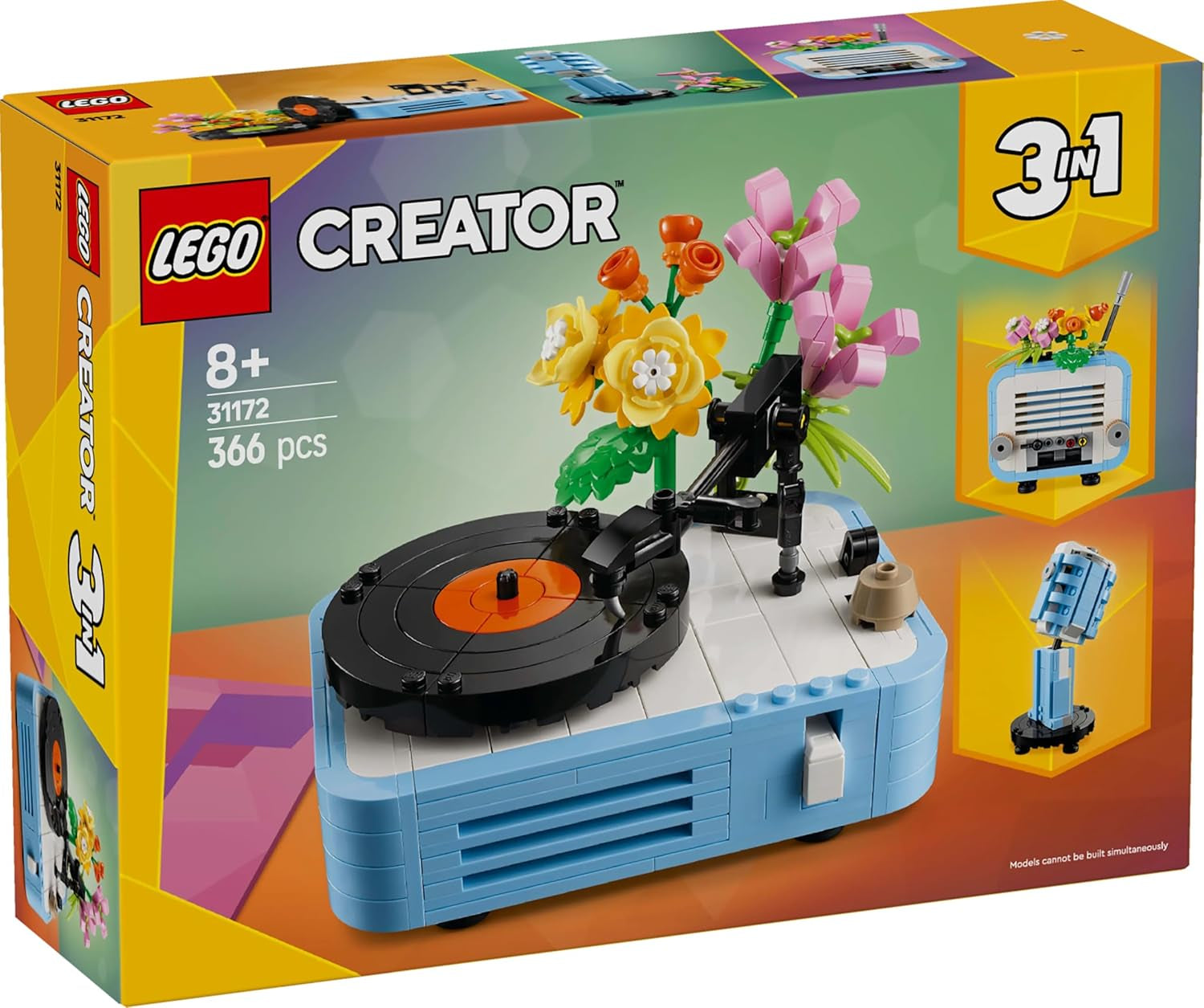 LEGO Creator 3In1 Disc-Player mit Blumen – umwandelbares Spielzeug in ein Radio oder Mikrofon – Musikspielzeug für Kinder – kreative Geschenkidee für Mädchen und Jungen ab 8 Jahren 31172 Bausets Besuchen Sie den LEGO-Store