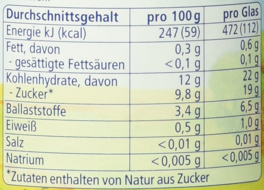 Bio-Birne mit Blaubeeren, nach 4 Monaten, 190g