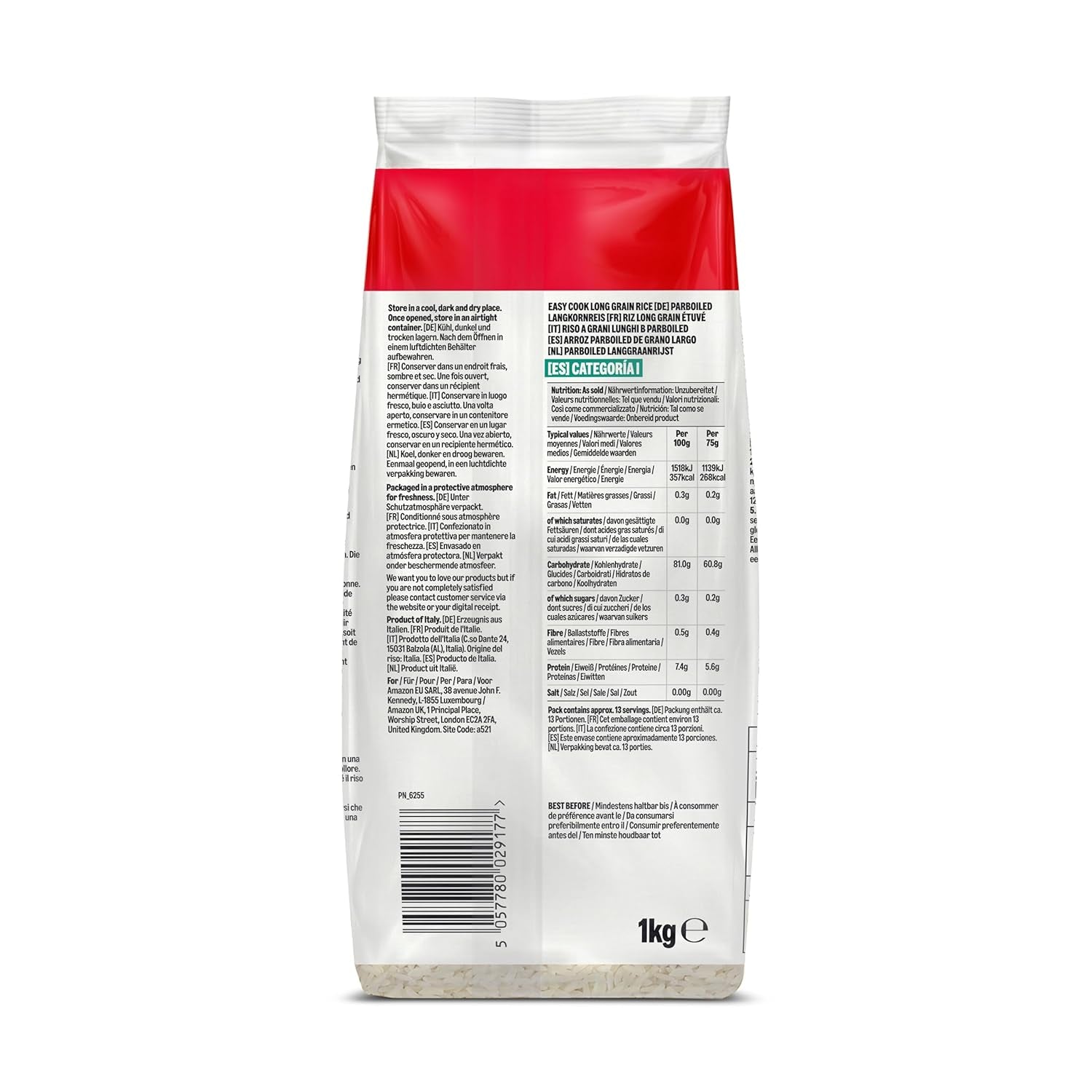 Vorgekochter Langkornreis von Amazon, 1 kg