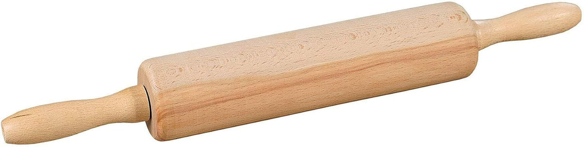 KESPER | Teigrolle aus Buchenholz – FSC®-zertifiziert | Backrolle mit Metallachse & Gleitlager | Gesamtlänge: 44 cm - Ø 6,3 cm | 25 cm Walze | 69374