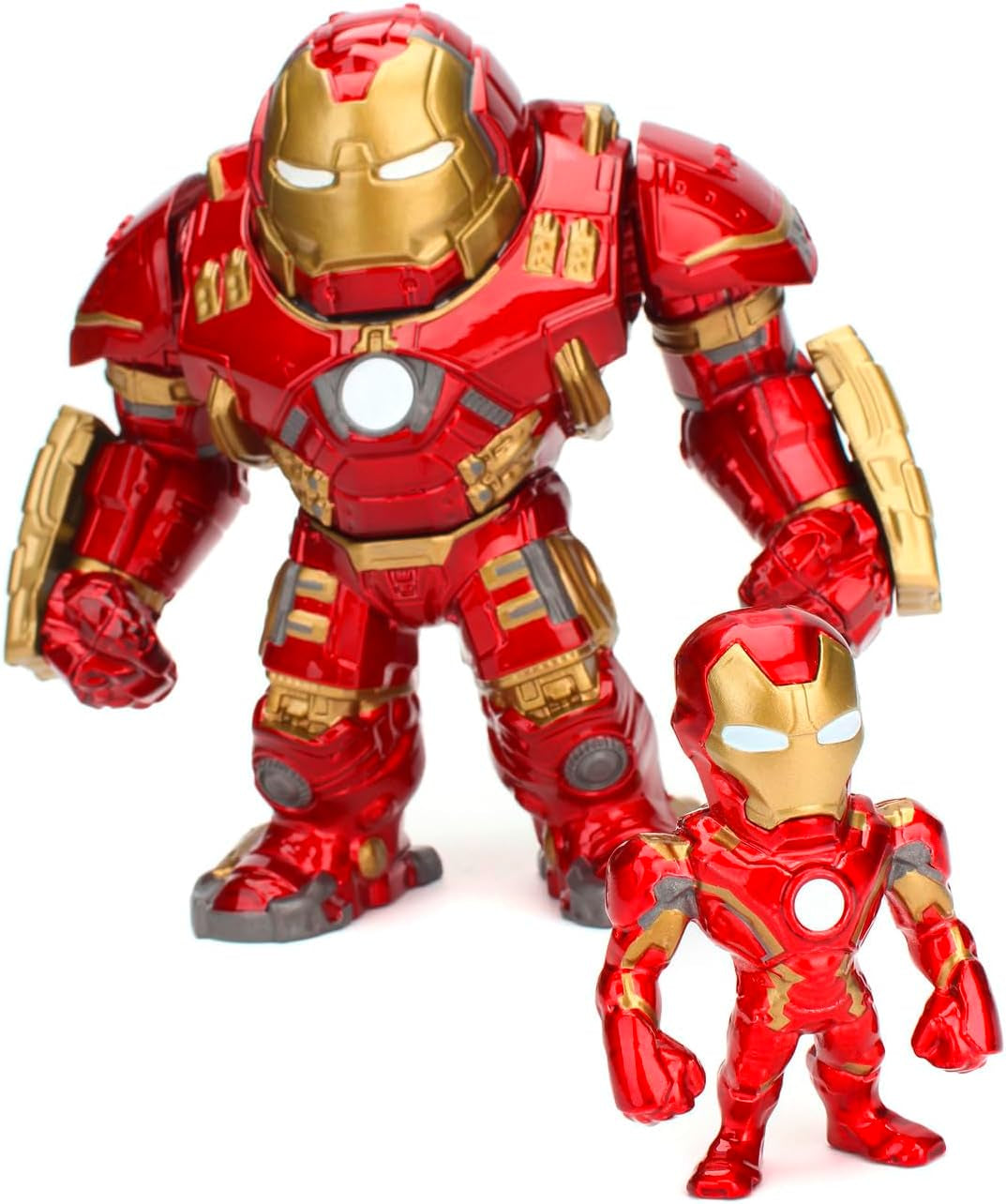 Jada Toys Marvel-Figur Hulkbuster & Ironman mit offenem und geschlossenem Helm, Sammelfiguren-Set, Druckguss, Rot, Größe: 6 Zoll Hulkbuster und 2 Zoll Ironman Actionfiguren Naty Shop Standardtitel