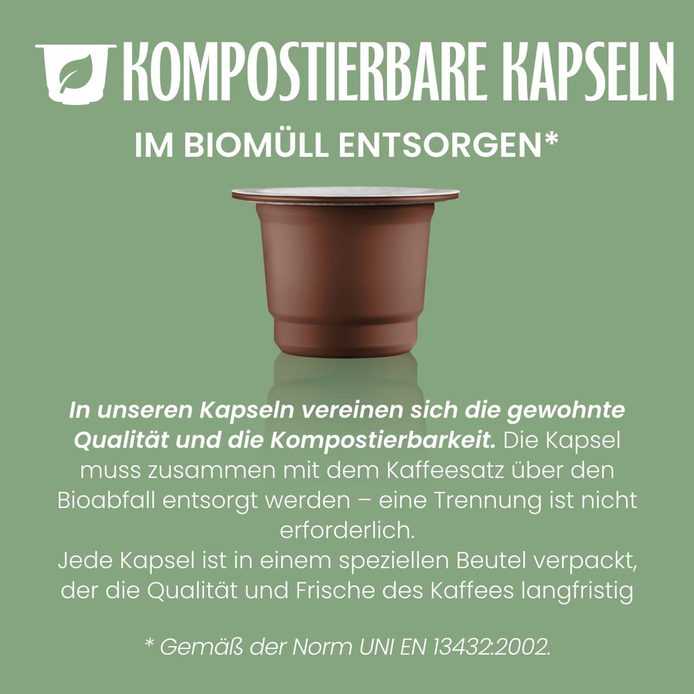 Caffè Vergnano 1882 - Èspresso Kompostierbare Kaffeekapseln , Kompatible Mit Nespresso, Intenso (Intensiv) - Packung Enthält 100 Kapseln