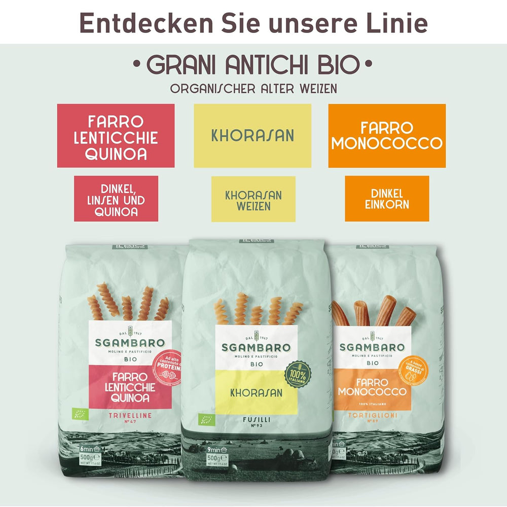 Bio-Penne-Rigate-Nudeln N.91 – 500 g Fettarme Weizennudeln – Quelle für Ballaststoffe und Proteine