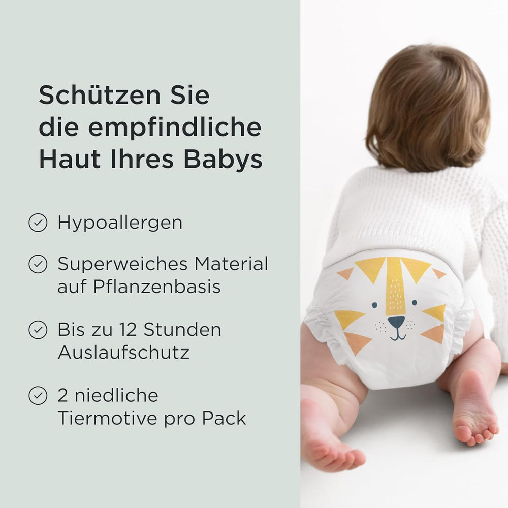 Kit & Kin Premium-Windeln, Größe 4 (9–14 kg), 128 Stück, pflanzlich und hypoallergen, zuverlässiger Auslaufschutz, vegan und frei von Tierversuchen