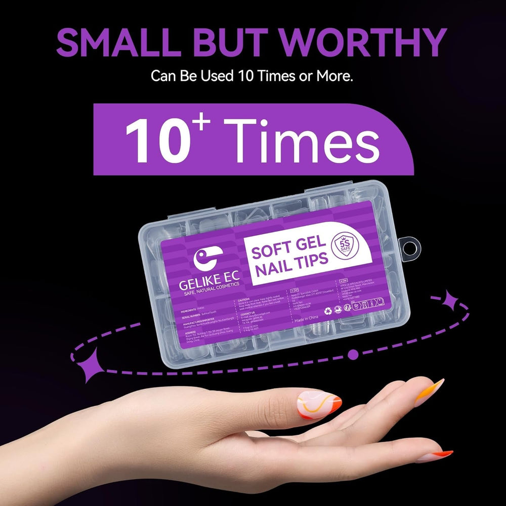 Gelike Ec Scurte Unghii Migdalate – Unghii Moi cu Acoperire Completă, Unghii Artificiale Pre-Lustruite pentru Extensii de Unghii, Studio de Unghii pentru Acasă, Salon DIY, 120 Bucăți, 12 Mărimi