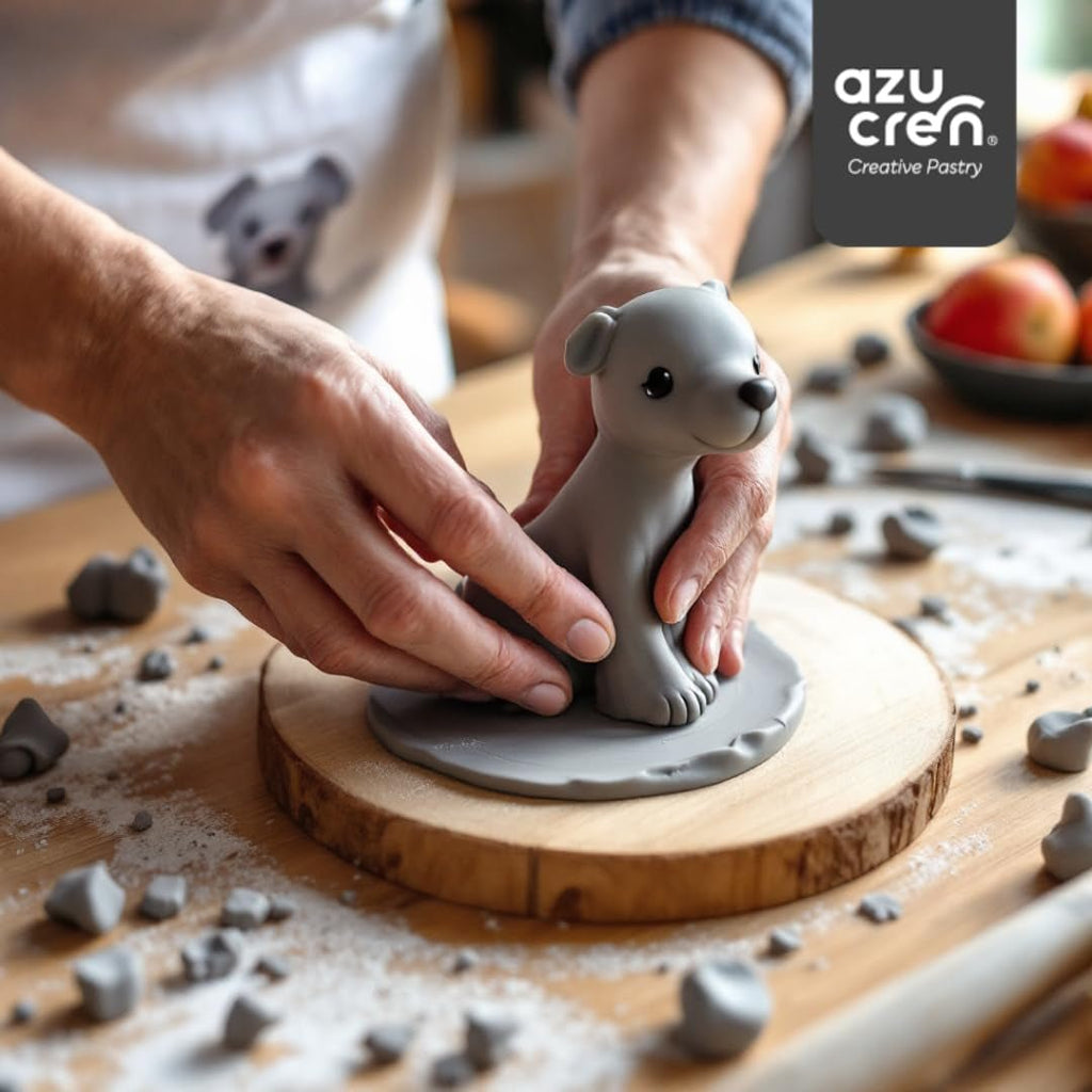 Azucren, Roll Fondant, Roll Fondant gri, ușor de utilizat, neted, flexibil, moale și pliabil, perfect pentru decorarea torturilor, Halal, Kosher, fără gluten, aromă de lămâie (250 G) Pasta de zahar Naty Shop