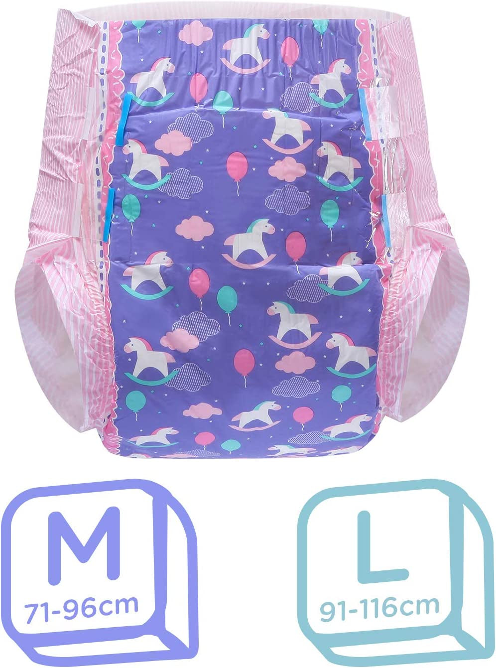 Bedruckte Windeln für Erwachsene, 5500–5800 ml, 10 Stück – Small Fantasy (M)