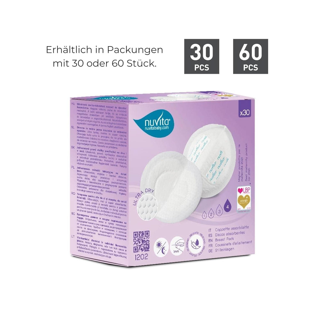 Nuvita 1202 – Saugstoffe für das Stillen am Tag und in der Nacht, Zubehör für Lebensmittel und Stillen, Bebe Naty Shop