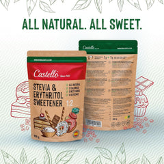 Stevia + Erythritol 1:1 Süßstoff | 1G = 1G Zucker | 100% Natürlicher Zuckerersatz - 0 Kalorien - 0 Glykämischer Index - Keto Und Paleo - 0 Netto-Kohlenhydrate - Kein GVO - Castello seit 1907-850 G Sweeteners Naty Shop