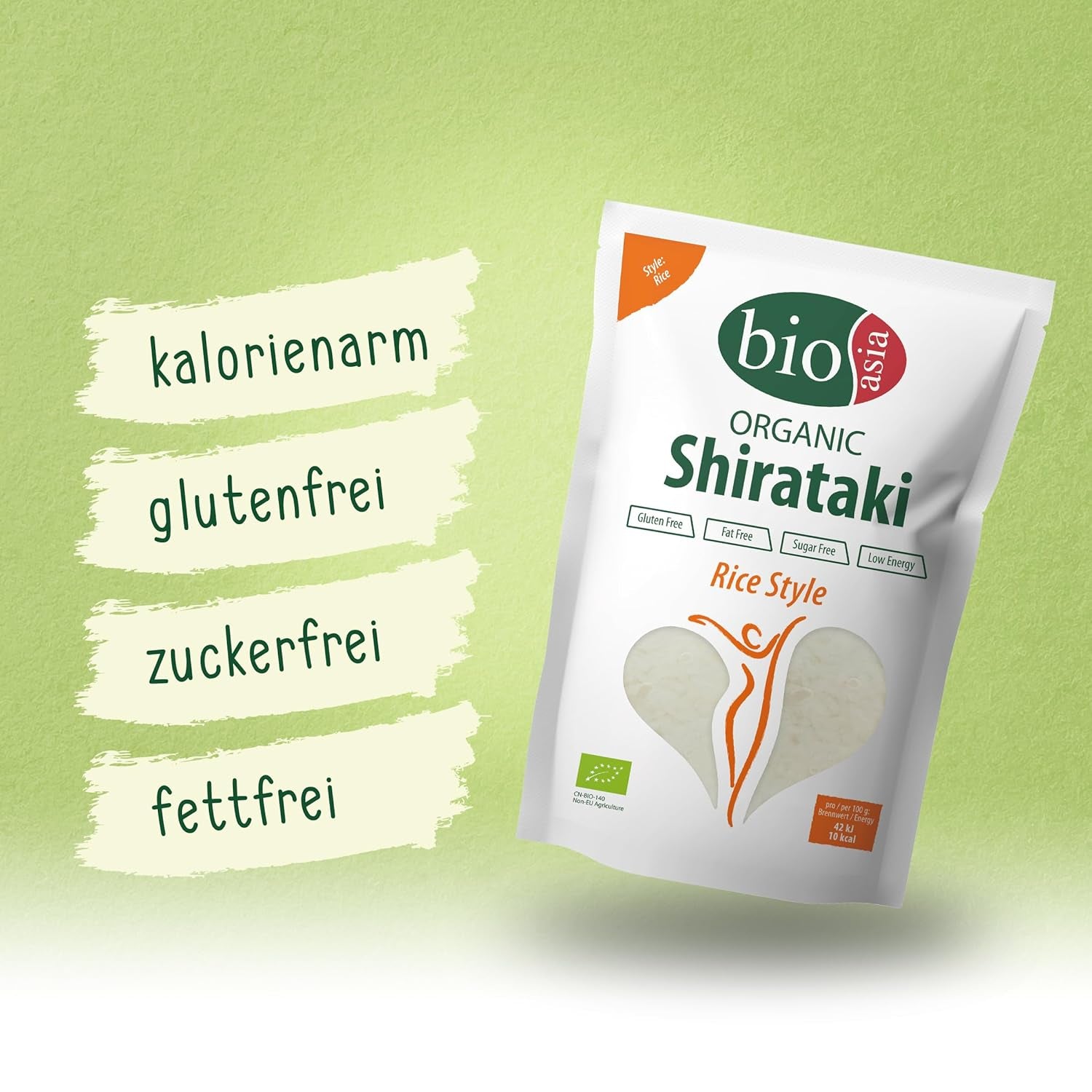 BIOASIA Bio-Shirataki-Reis aus Bio-Konjakmehl – ​​kalorienarm – zucker-, fett- und glutenfrei (1 x 270 g)
