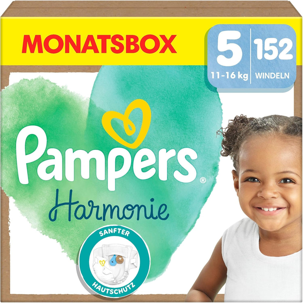 Pampers Harmony Windeln, Größe 4, 174 Windeln, 9 kg–14 kg, sanfter Hautschutz mit 100 % Pampers-Schutz