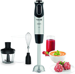 Krups Perfect Mix Standmixer HZ6568 | Mixer | 1000 Watt | Edelstahlfuß | 4 extra scharfe Messer | Powelix-Technologie | Schneebesen | 500 ml Zerkleiner | 800 ml Messbecher | Schwarz/Silber Kitchen Naty Shop