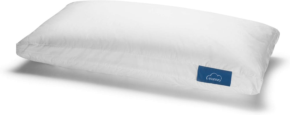 Pernă Genius, bumbac, eazzzy 40x80 cm - pernă ortopedică pentru somn odihnitor, fabricată din fibră de lapte cu aloe vera - potrivită pentru persoanele alergice, cu susținere, pernă de susținere a gâtului certificată Oeko-TEX, albă, A19202
