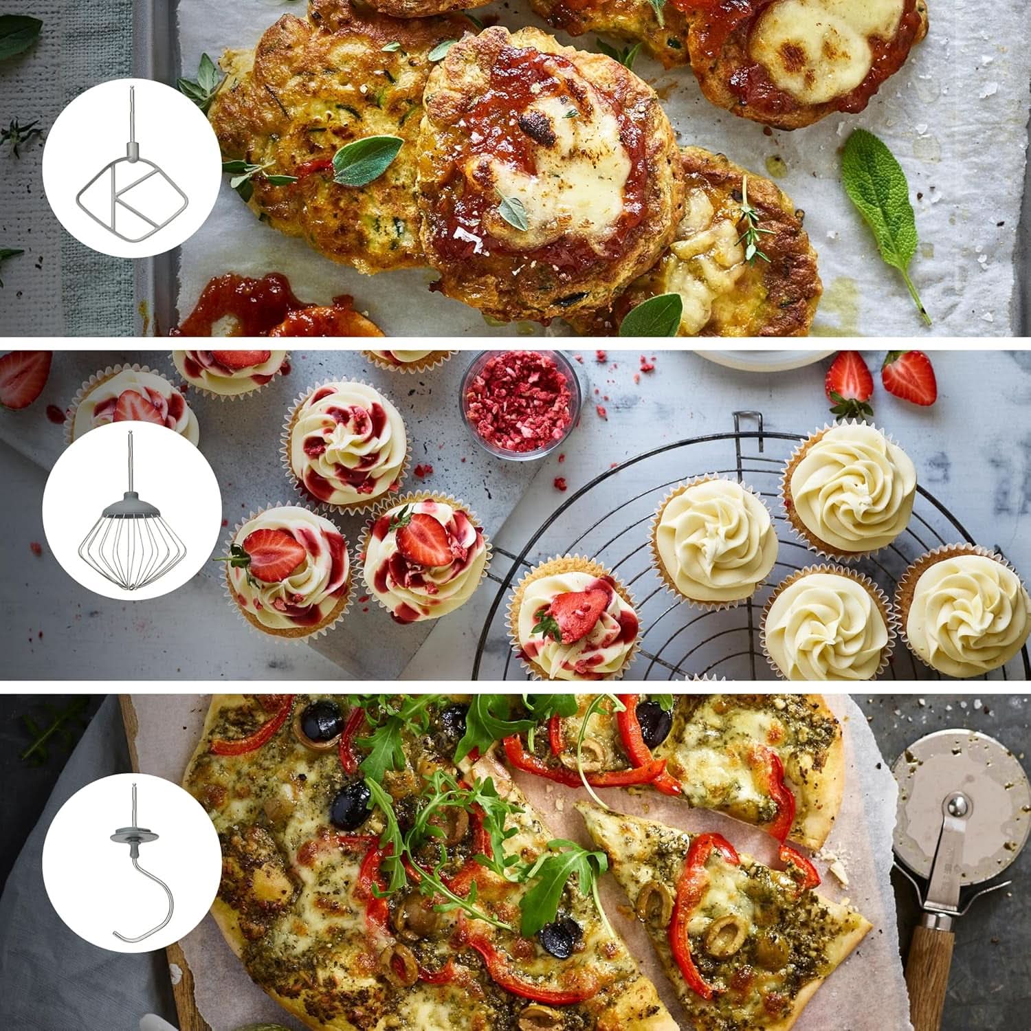 Kenwood Prospero+ KHC29A.R0SI Küchenmaschine, 4.3 L Edelstahlschüssel, Inkl. 10-teiliges Zubehör-Set mit Fleischwolf, Glas-Mixer, Zitruspresse, Entsafter und mehr, inkl. Easyweigh Waage, 1000W, Silber Mutter und Kind Naty Shop