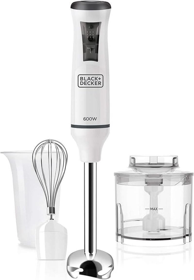 BLACK+DECKER Standmixer | BXHBA1500E | 1500 Watt | 20 Geschwindigkeiten | Turbo | Edelstahl | Spritzschutz | Inklusive Pürieraufsatz, Schneebesen, Zerkleinerer und Messbecher Kitchen Naty Shop Single 3 Zubehörteile 600W