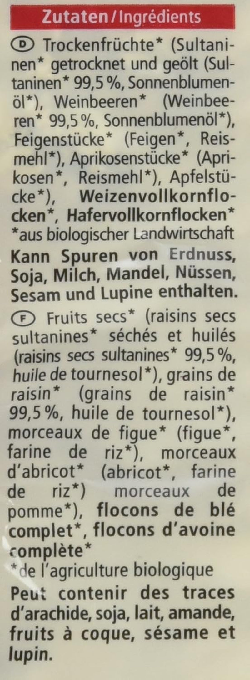 Müsli mit Bio-Früchten, 750g