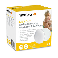 Medela Waschbare Stilleinlagen, 4 Stück Zubehör Essen und Stillen Bebe Naty Shop