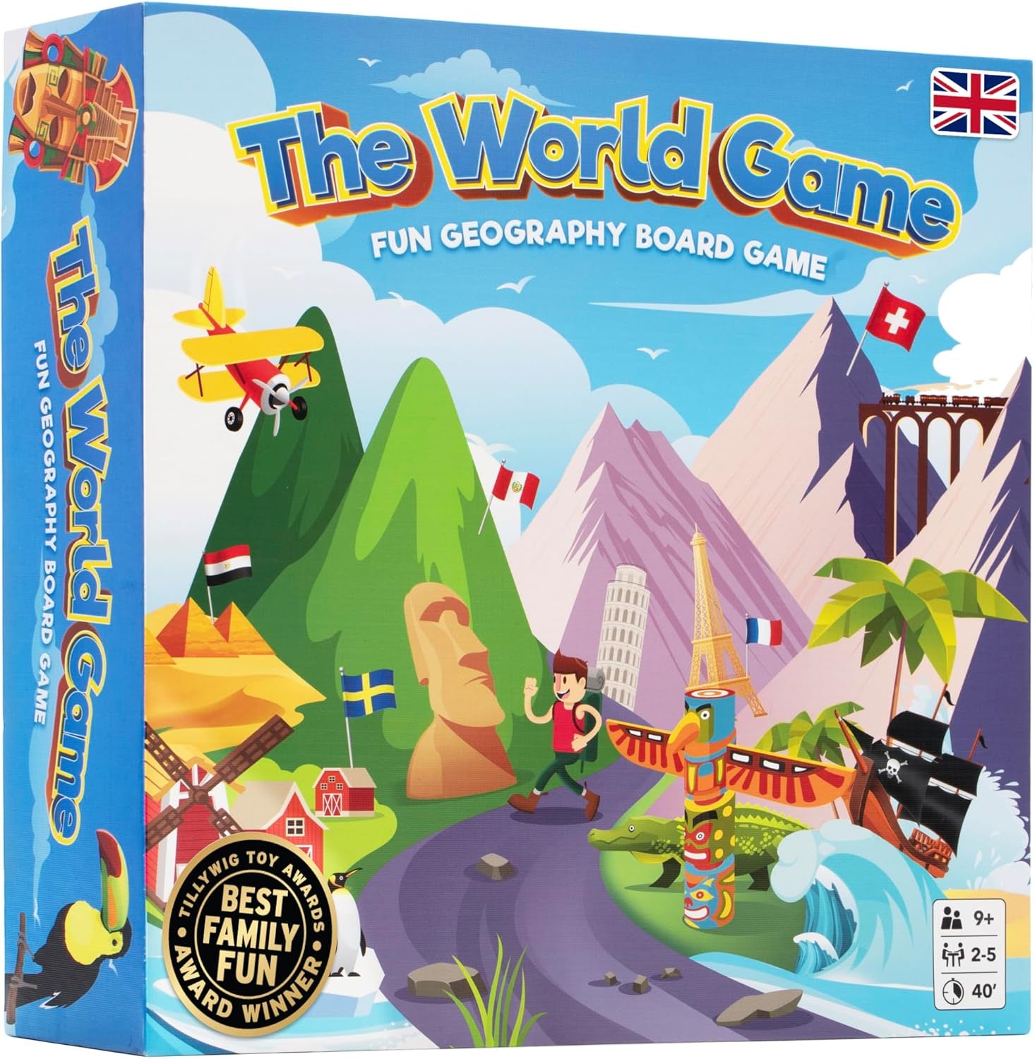 Weltspiel – Lustiges Geographie-Brettspiel – Welt-Lernspiel für Kinder und Erwachsene – Coole Geschenkidee für Teenager – Deutsch
