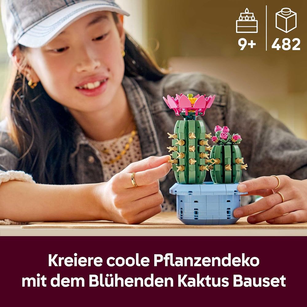 LEGO Botanicals Blühender Kaktus – Set mit Kunstpflanze mit 2 Kakteen & künstlichen Blüten – DIY Deko – Giftidee zum Geburtstag für Mädchen ab 9 Jahren & Erwachsene Pflanzenliebhaber – 11509