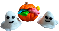 Set 3 decoratiuni comestibile din pasta de zahar, Halloween, fantome si dovlecel cu dulciuri Decoratiuni din Pasta de Zahar Naty Shop