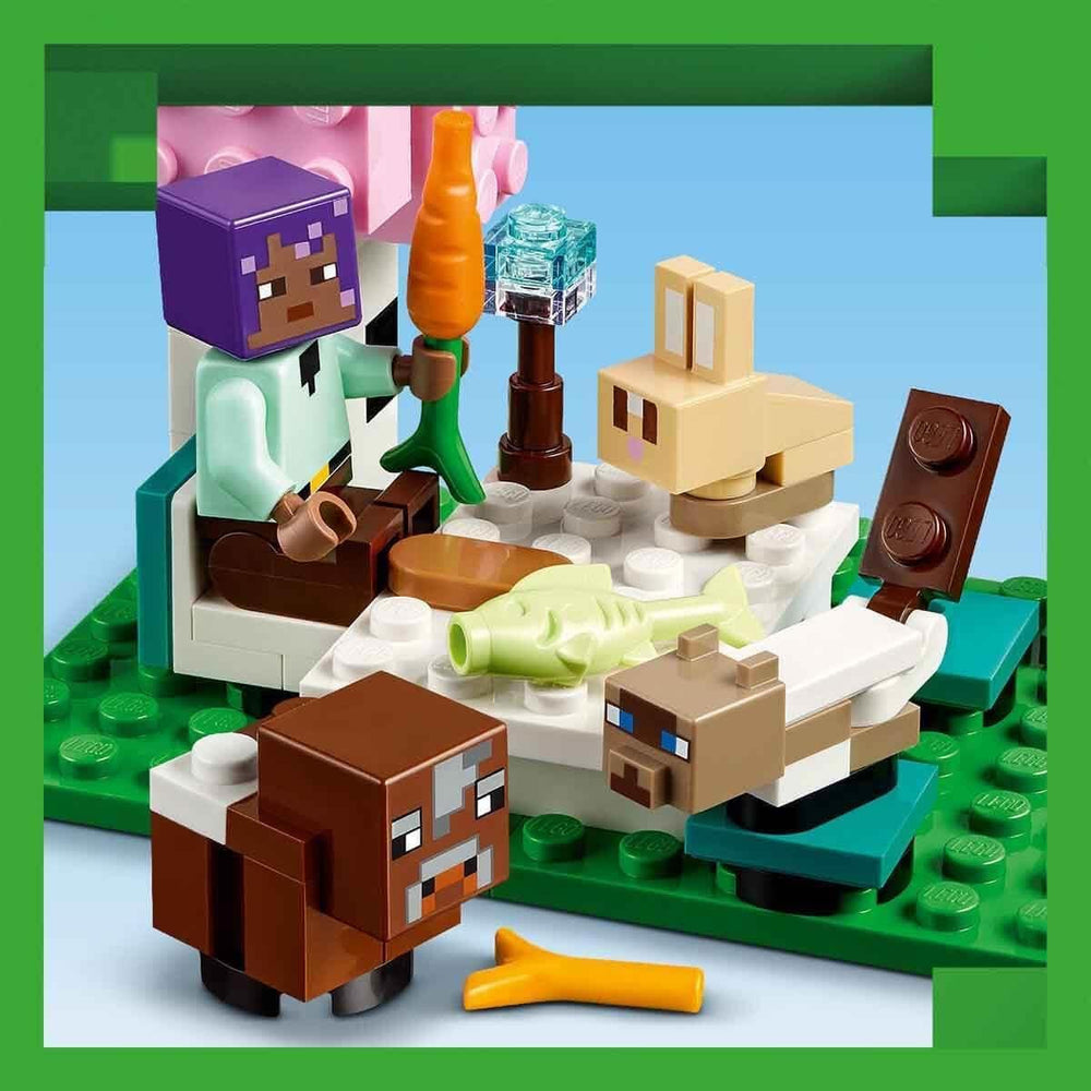 LEGO Minecraft Sanctuarul animalelor, jucărie cu multe figuri de animale pentru fete și băieți de la 7 ani, cadou pentru gameri și copii, set de modele de cărămizi ale biomului de câmpie 21253 Seturi de constructie Besuche den LEGO-Store