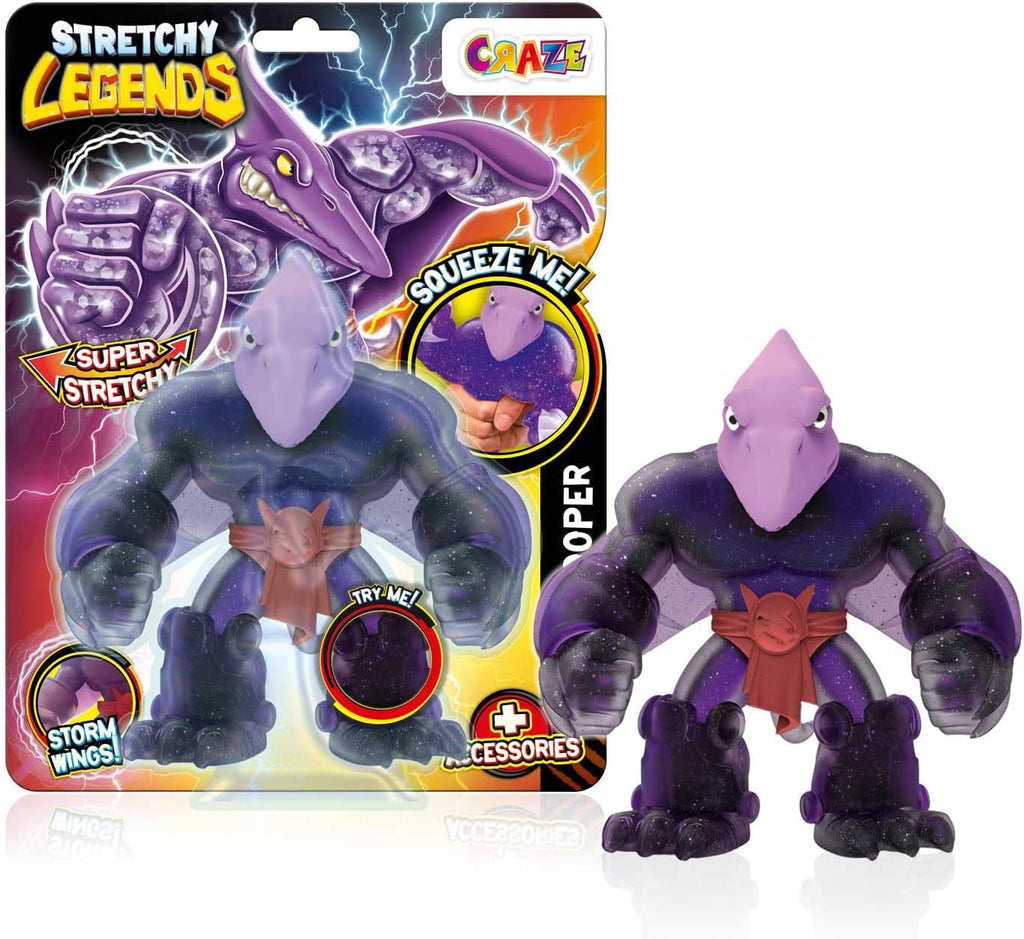 STRETCHY LEGENDS D'Molition - Figurine de acțiune elastice pentru copii, figuri de supereroi elastice pentru a colecta cu umplutură de slime Action figures Naty Shop Stretchy Pterotrooper
