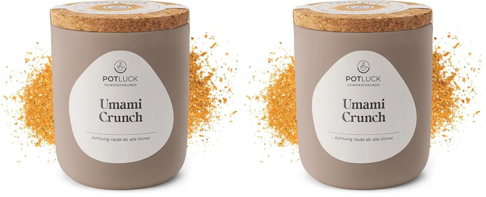 Potluck | Umami Crunch | Würzmischung im Keramiktopf | 75 g | Vegan, glutenfrei und mit natürlichen Zutaten