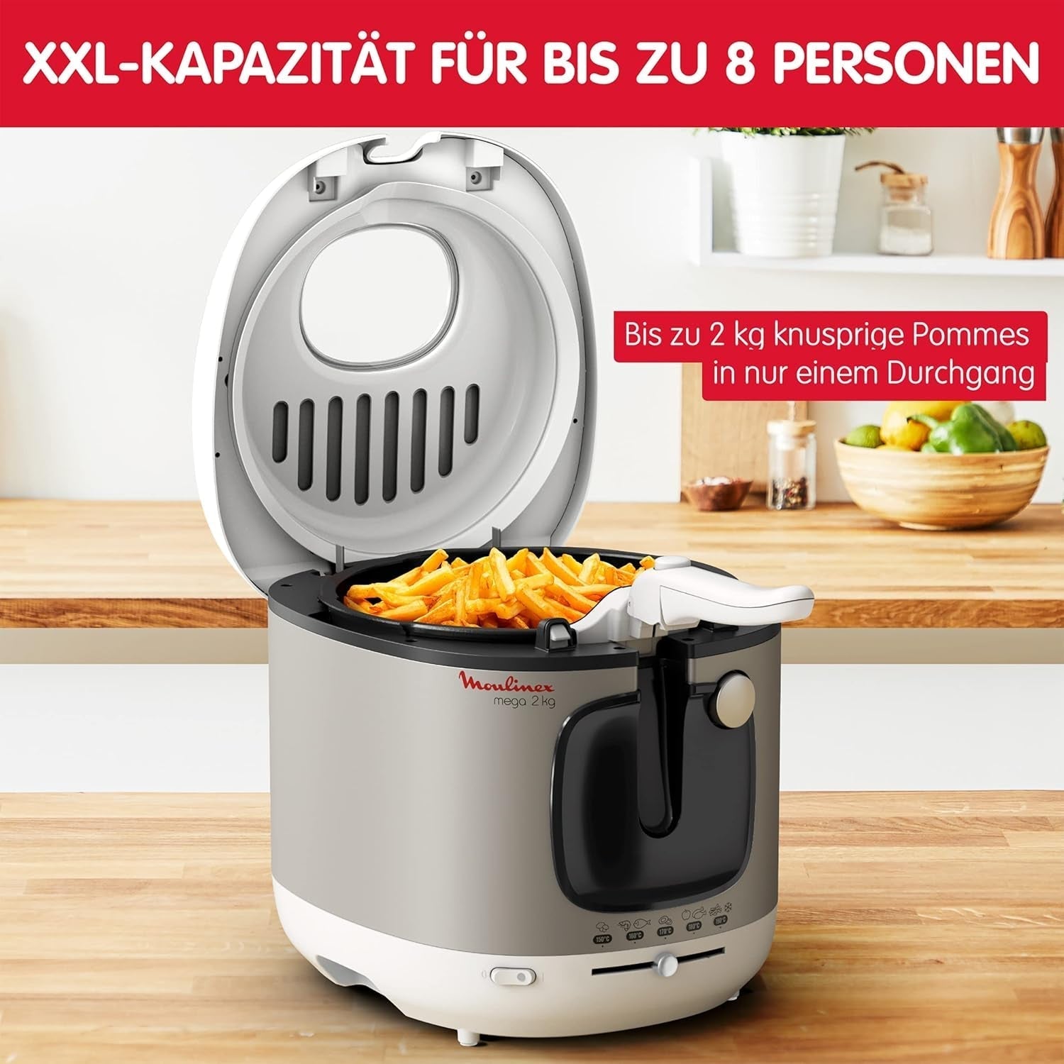 Fritteuse AM4800 Mega 2Kg, Ölfritteuse, Geruchsfilter, 1800 W Haushaltsgeräte Naty Shop