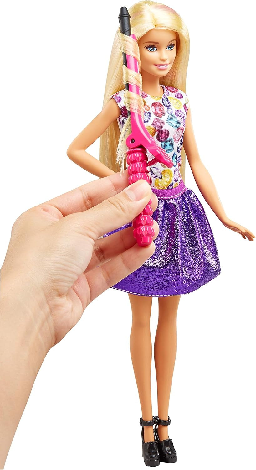 Mattel Barbie DWK49 Wellen und Lockenspaß Spielset, Mehrfarbig