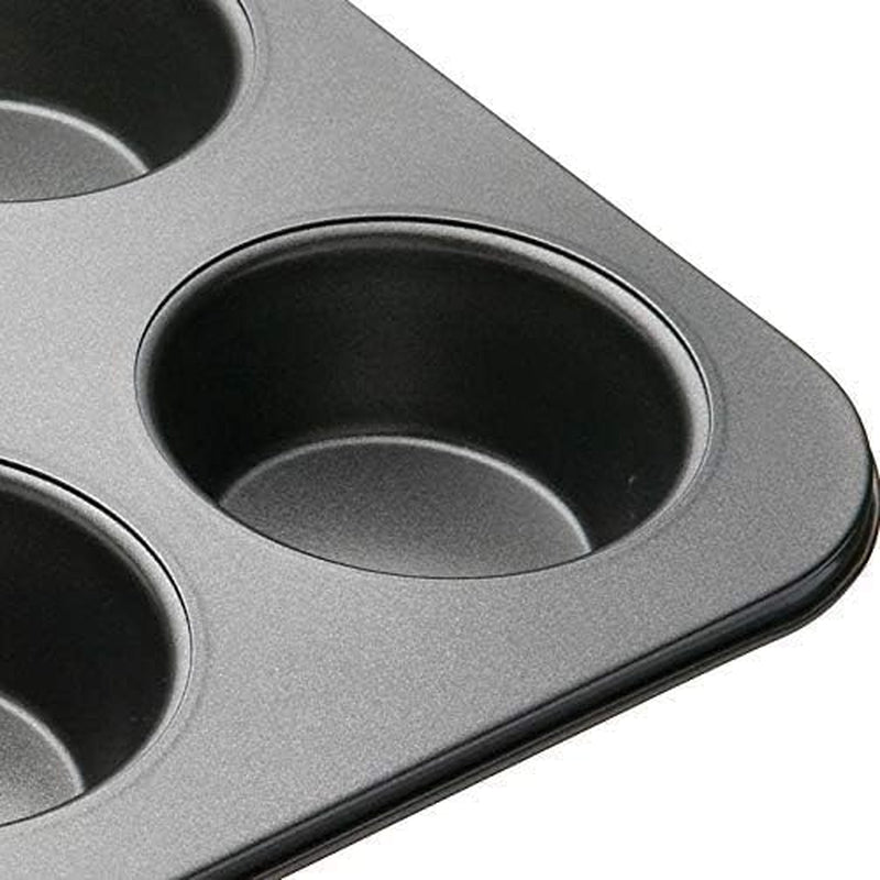 Masterclass Tiefes Muffinblech/Yorkshire Puddingform, 6-Loch-Form Mit PTFE-, PFOA- Und Bpa-Freier Antihaftbeschichtung, Robuster 1 Mm Kohlenstoffstahl, Grau, 35 X 26 Cm Formen und Tabletts zum Backen Naty Shop