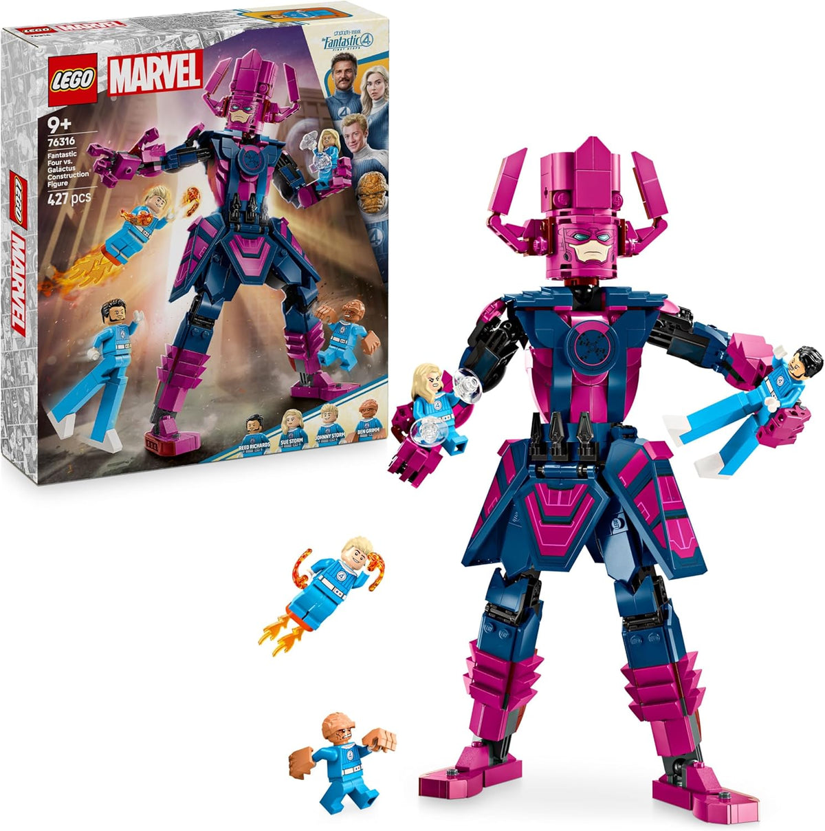 LEGO ǀ Marvel Fantastic Four Vs. Galactus Baufigur – Bauset mit Superhelden – Spielset mit The Thing, Invisible Woman und Human Torch – Kreatives Geschenk für Jungen und Mädchen – 76316